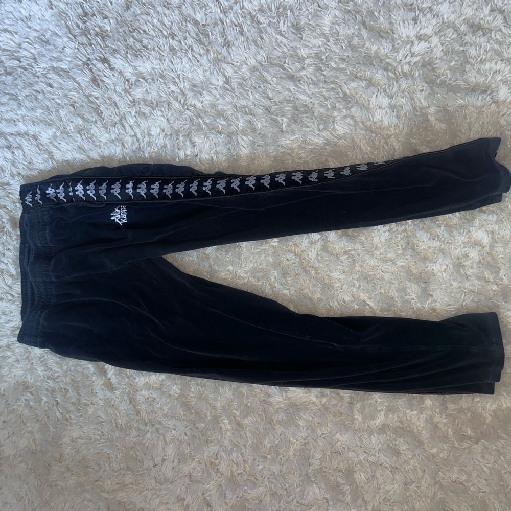 Kappa Black Track Pants with Logo